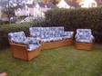 3 PIECE suite and 2 arm chairs,  3 Seater sofa. Pine and....